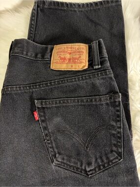 LEVI’S 550 Relaxed Fit Black Denim Jeans SIZE 36 x 34